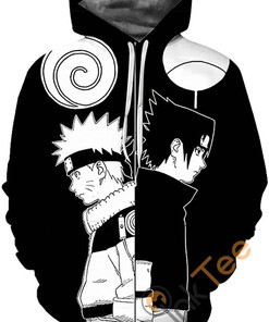 Cosplay Naruto Print Pullover With Front Pocket All Over Print Hoodie 3D 7