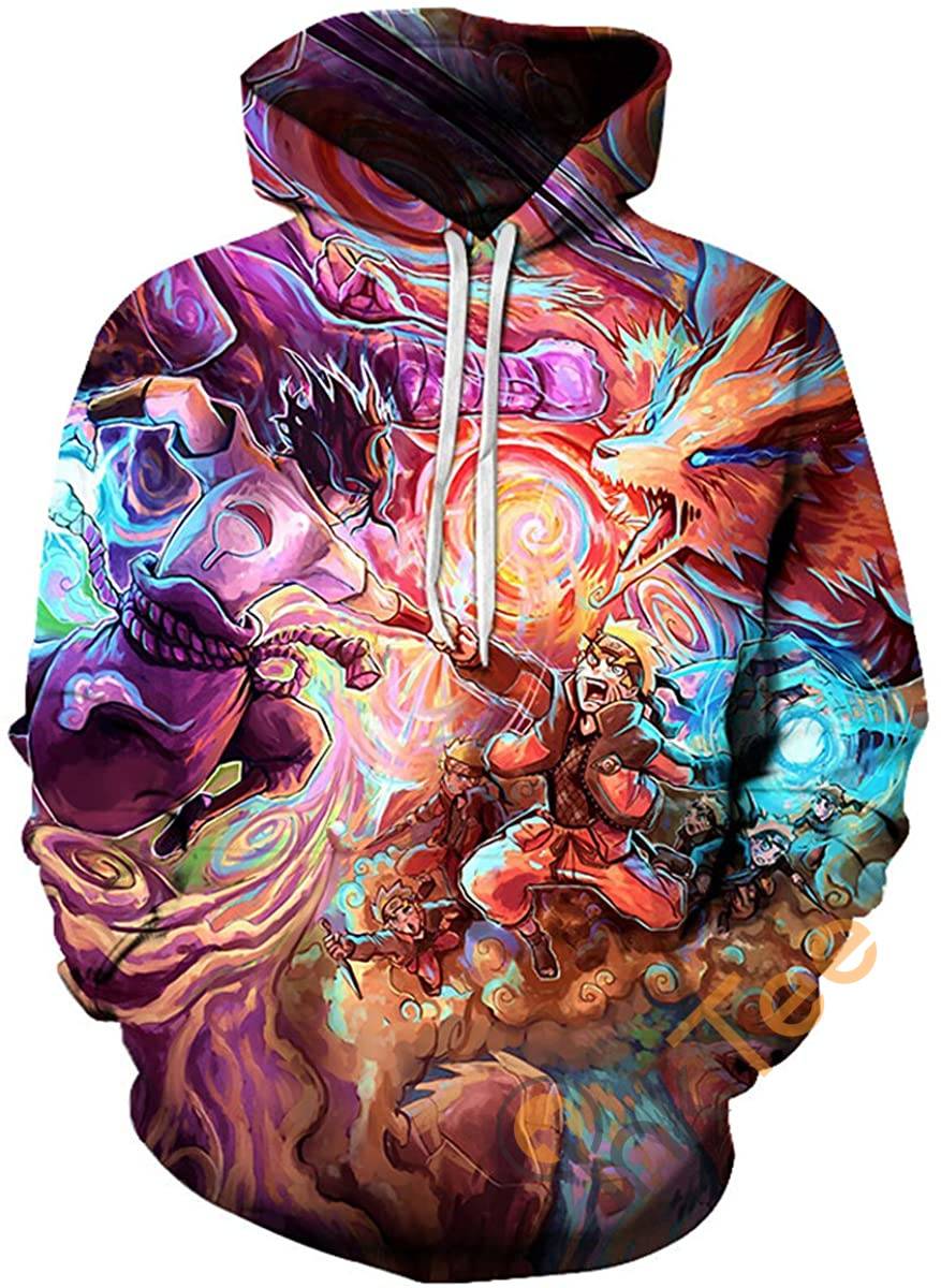 Cosplay Naruto Print Pullover With Front Pocket All Over Print Hoodie 3D 8