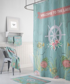 Cottage Chic, Beach Theme Shower Curtain, Coastal Bathroom Decor