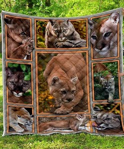 Cougar Quilt Blanket Bedding Set