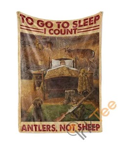 Counting Deer Antlers Not Sheep Hunting Sherpa Fleece Blanket Gifts for Family, for Couple