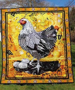 Country Charm: Chicken Quilt Blanket Bedding Set with Pillowcases