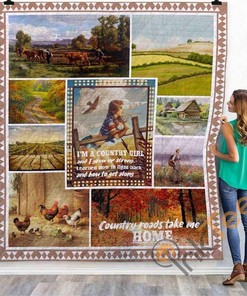 Country Girl Quilt Blanket Bedding Set With Pilliwcases Option