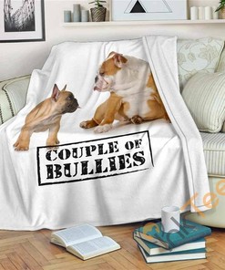 Couple Of Bullies Sherpa Fleece Blanket Gifts for Family, for Couple