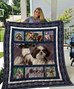Couple Of Shih Tzu Quilt Blanket Bedding Set for Home Décor