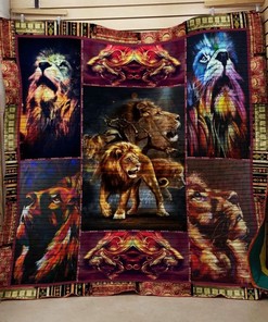 Courageous Lion Lion Lo Quilt Blanket Bedding Set