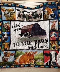 Cow I Love You To The Barn And Back Quilt Blanket Bedding Set