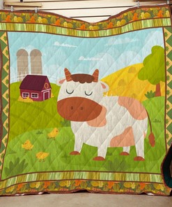 Cow On The Hill Quilt Blanket Bedding Set for Home Décor