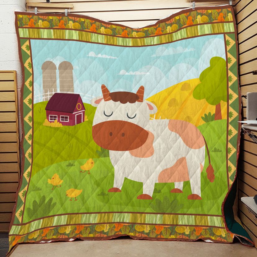 Cow On The Hill Quilt Blanket Bedding Set for Home Décor
