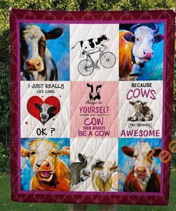 Cow Quilt Blanket Bedding Set With Pillowcase Option