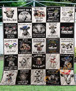 Cow Quote Quilt Blanket Bedding Set