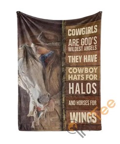 Cowgirl Angels Sherpa Fleece Blanket Gifts for Family, for Couple