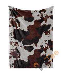 Cowhide Limited Edition Sherpa Fleece Blanket Gifts for Family, for Couple