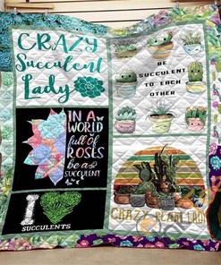 Craxy Succulent Quilt Blanket Bedding Set