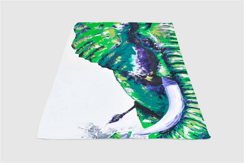 Crayon Elephant Sherpa Fleece Blanket Gifts for Family, for Couple
