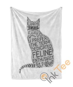 Crazy Cat Lady Sherpa Fleece Blanket Gifts for Family, for Couple