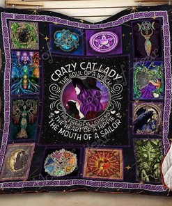 Crazy Cat Lady, Wicca Quilt Blanket Bedding Set Thh0