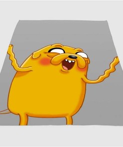 Crazy Face Jack Adventure Time Sherpa Fleece Blanket Gifts for Family, for Couple