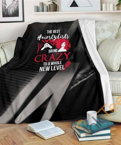 Crazy Hairstylist Sherpa Fleece Blanket Gifts for Family, for Couple