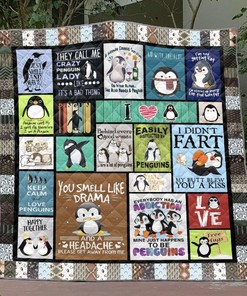 Crazy Penguin Quilt Blanket Bedding Set for Home Décor