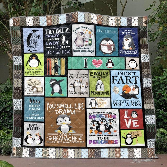 Crazy Penguin Quilt Blanket Bedding Set for Home Décor