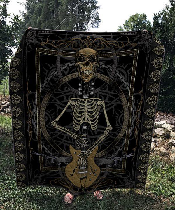Creepy Guitar Quilt Blanket Bedding Set for Home Décor