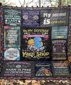 Crochet Is My Happy Place Quilt Blanket Bedding Set