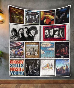 Crosby, Stills, Nash And Young Album Quilt Blanket Bedding Set