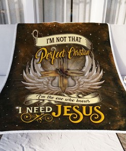 Cross Wings I'm Not That Perfect Christian I'm The One Who Knows I Need Jesus Quilt Blanket Bedding Set