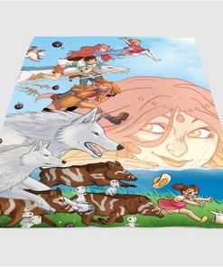 Crossover Spirited Away And Ghibli Sherpa Fleece Blanket Gifts for Family, for Couple
