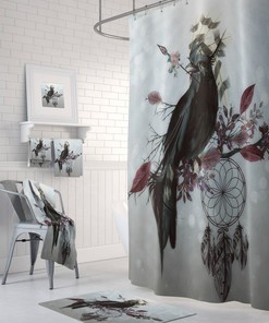 Crow Dreams Shower Curtain, Bathroom Decor