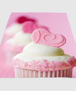 Cup Cake Pink Sweet Sherpa Fleece Blanket Gifts for Family, for Couple