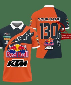 Custom 3D Printed KTM Racing VTH-NH Polo Shirt Ver 1 (Orange)