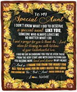 Custom Blanket To My Special Aunt Blanket From Niece Nephew Thank You The Best Aunt Birthday