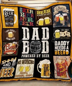 Custom Dad Bod Quilt Blanket Bedding Set for Fitness Fans