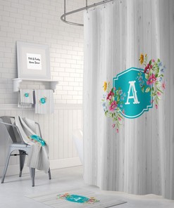 Custom Monogram Shower Curtain, Personalized Bathroom Decor