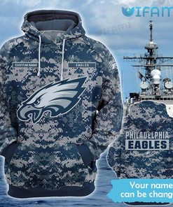Custom Philadelphia Eagles Hoodie 3D Camouflage Philadelphia Eagles Gift