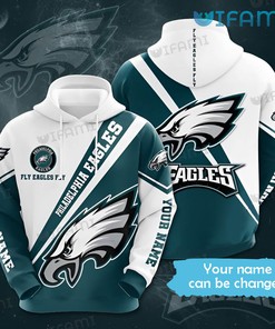 Custom Philly Eagles Hoodie 3D Fly Eagles Fly White Green Philadelphia Eagles Gift