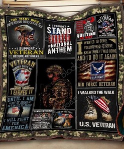 Custom Quilt Blanket Bedding Set Air Force Veteranx