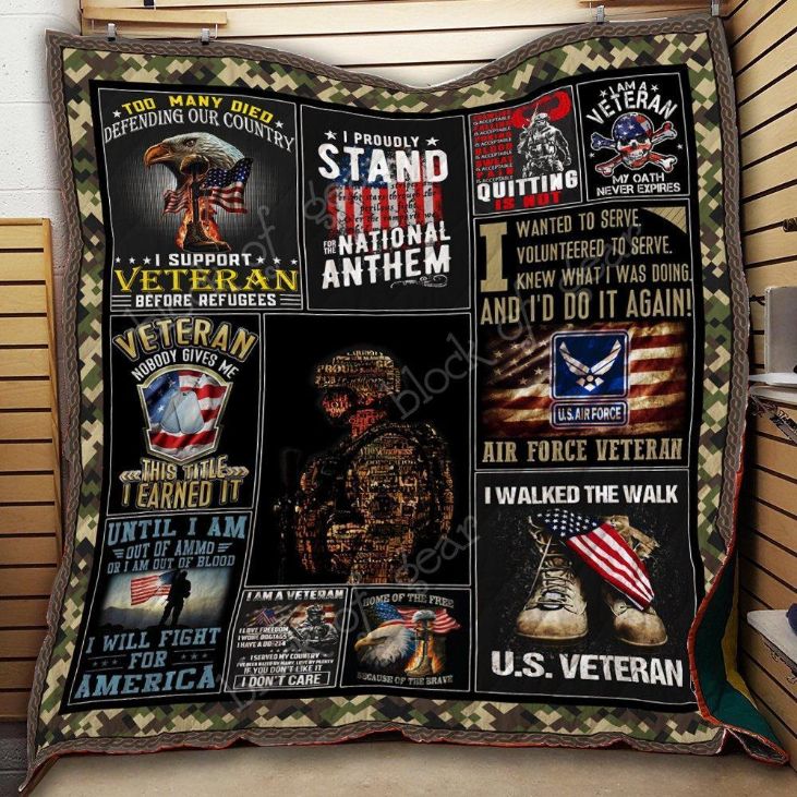 Custom Quilt Blanket Bedding Set Air Force Veteranx