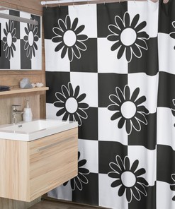 Custom Retro Flowers Shower Curtain - Groovy 60's 70's Hippie Bathroom Accessory For Unique Bathroom Decor