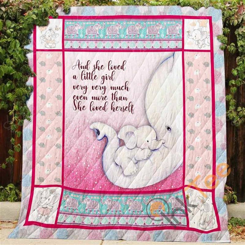 Custom She Loved A Little Girl Quilt Blanket Bedding Set