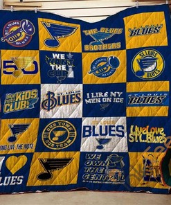 Custom St Louis Blues Quilt And Pillowcase Bedding Set