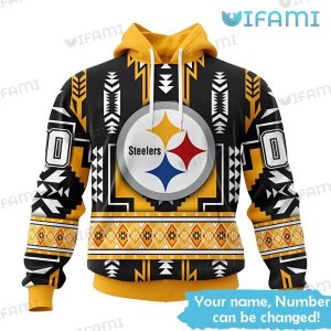 Custom Steelers Hoodie 3D Native American Texture Logo Pittsburgh Steelers Gift - Image 2