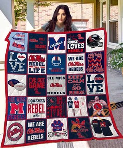Custom113 Ole Miss Rebels Quilt Blanket Bedding Set