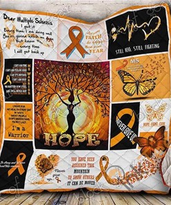 Customizable Multiple Sclerosis Awareness Quilt Blanket Bedding Set with Pillowcases