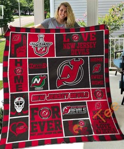 Customizable New Jersey Devils Quilt Blanket Bedding Set with Pillowcases
