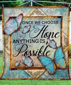 Customizable Quilt Blanket Bedding Set with Inspiring Message Hope is Possible