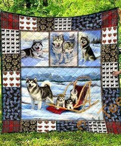 Cute Alaska Dog For Pet Lover Quilt Blanket Bedding Set