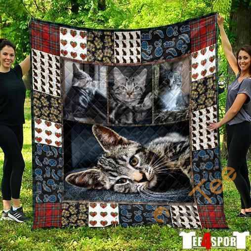 Cute American Shorthair Cat Pet Lover Quilt Blanket Bedding Set